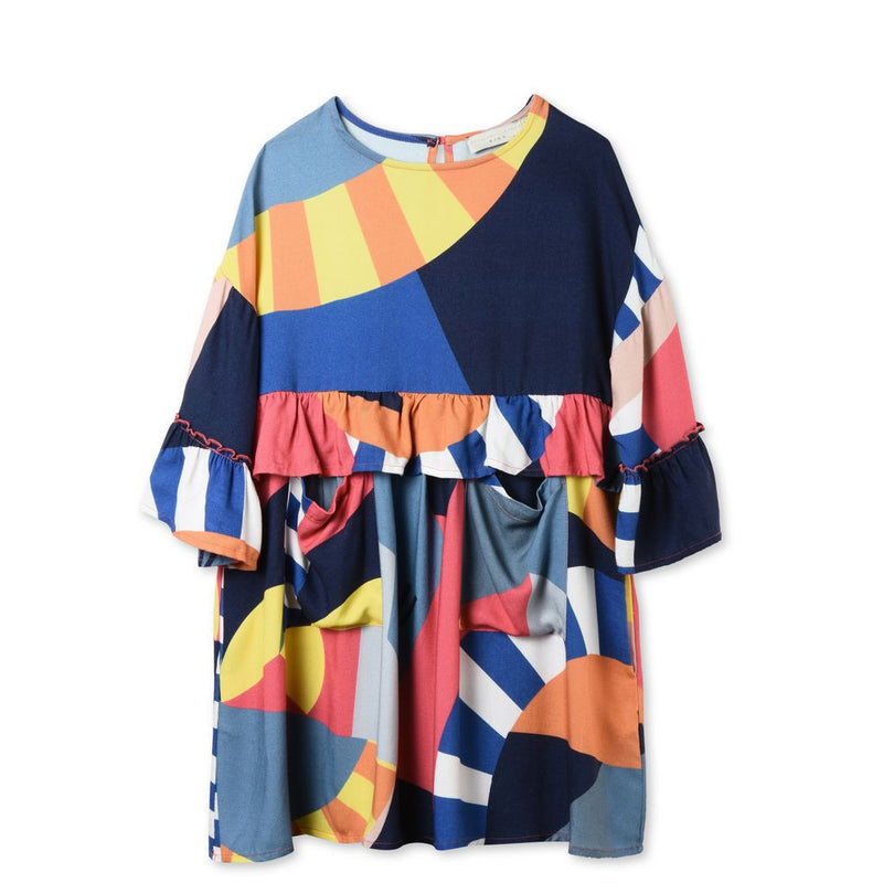 Girls Multicolor Circus Graphic Printed 'Vivienne' Dress - CÉMAROSE | Children's Fashion Store - 1