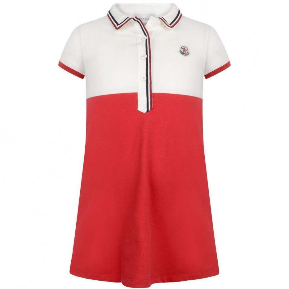 Girls Red & White Polo Dress