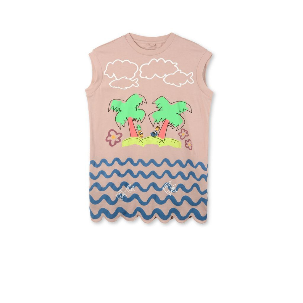 Girs Pink Joni Palms Dress - CÉMAROSE | Children's Fashion Store - 1