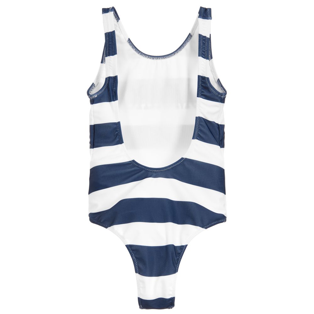 Girls Blue Stripe Swimsuit
