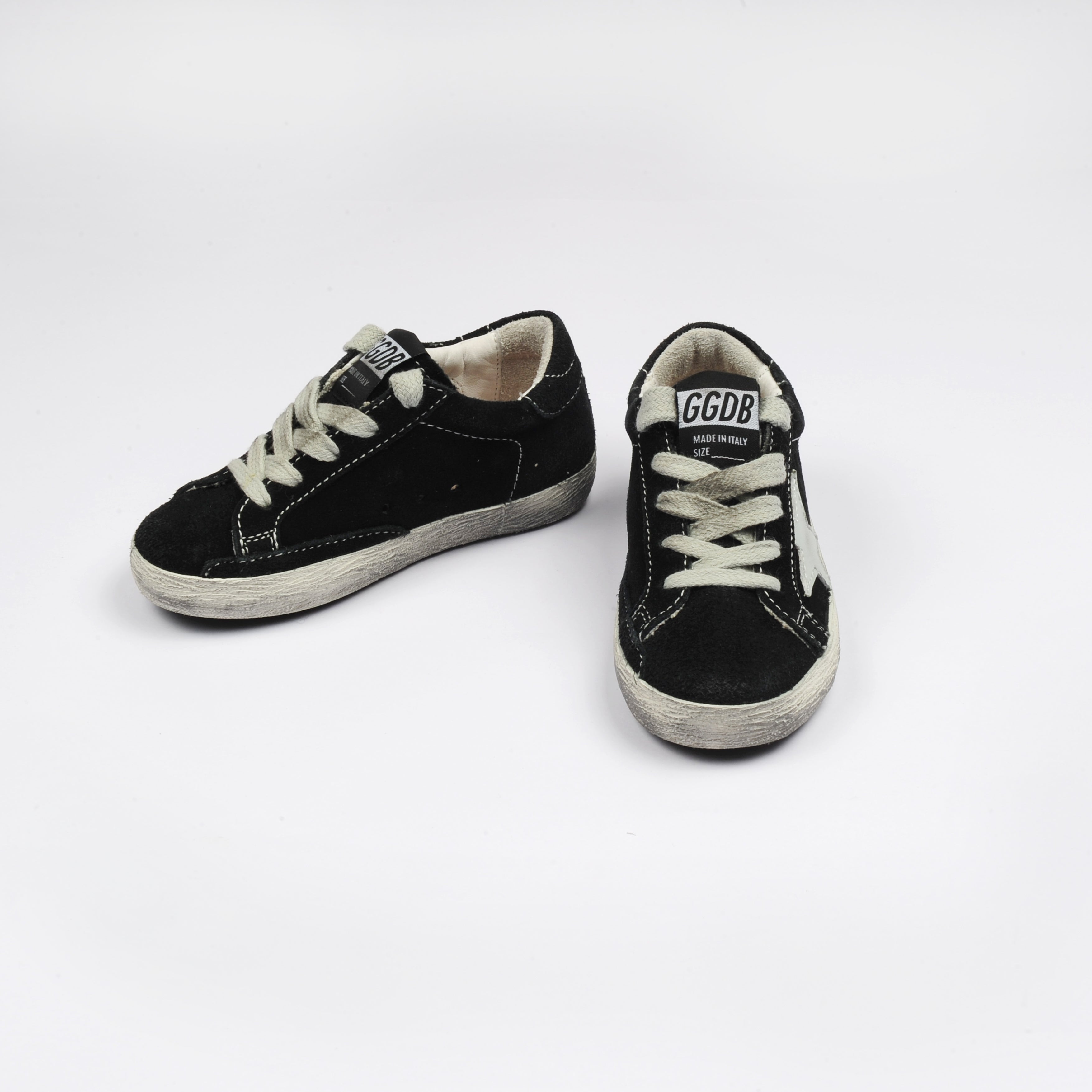 Baby Boys Black Leather Superstar Sneakers