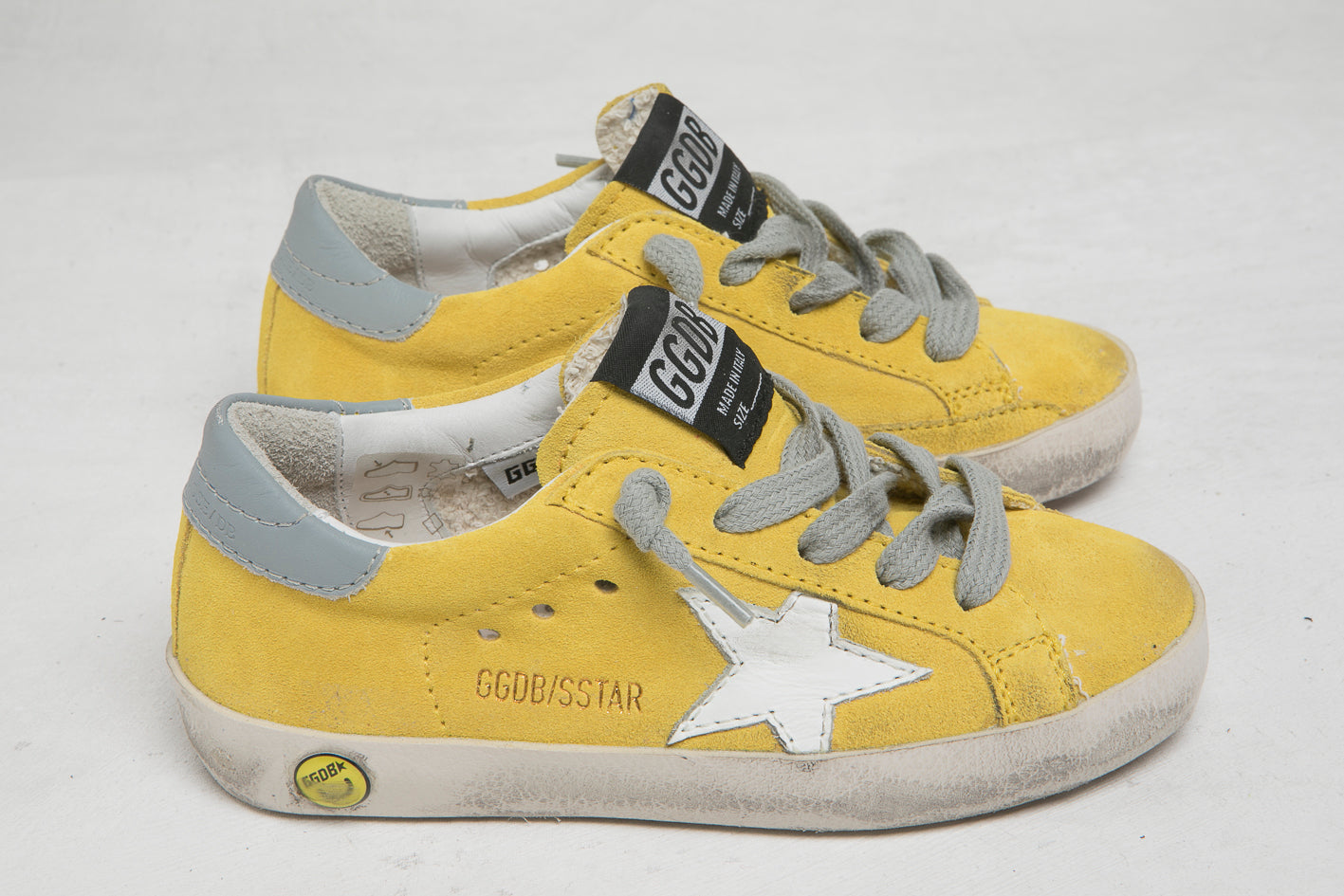 Baby Girls Yellow & White Star Leather Shoes
