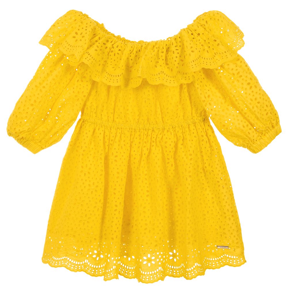 Girls Yellow Embroidery Dress