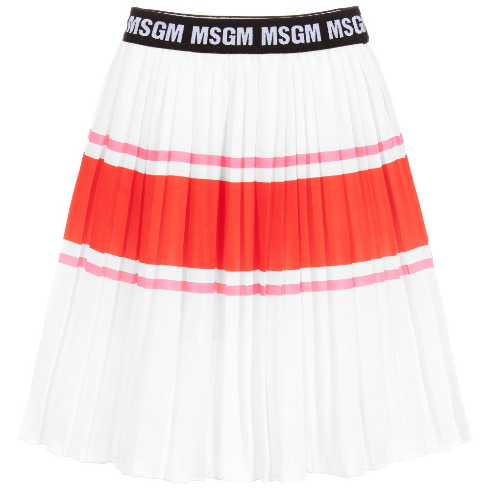 Girls White & Peach Skirt