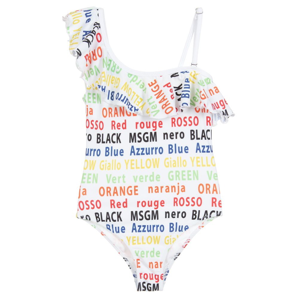 Girls Chromatic Logo Swimsuit