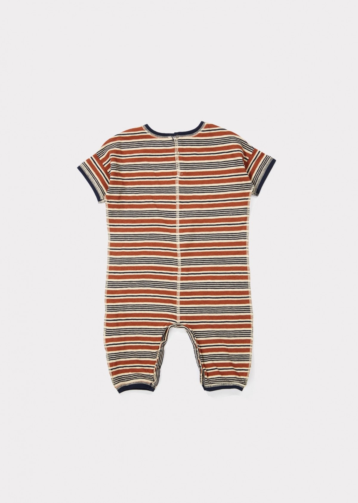 Baby Boys & Girls Toffee Stripe Cotton Babysuits