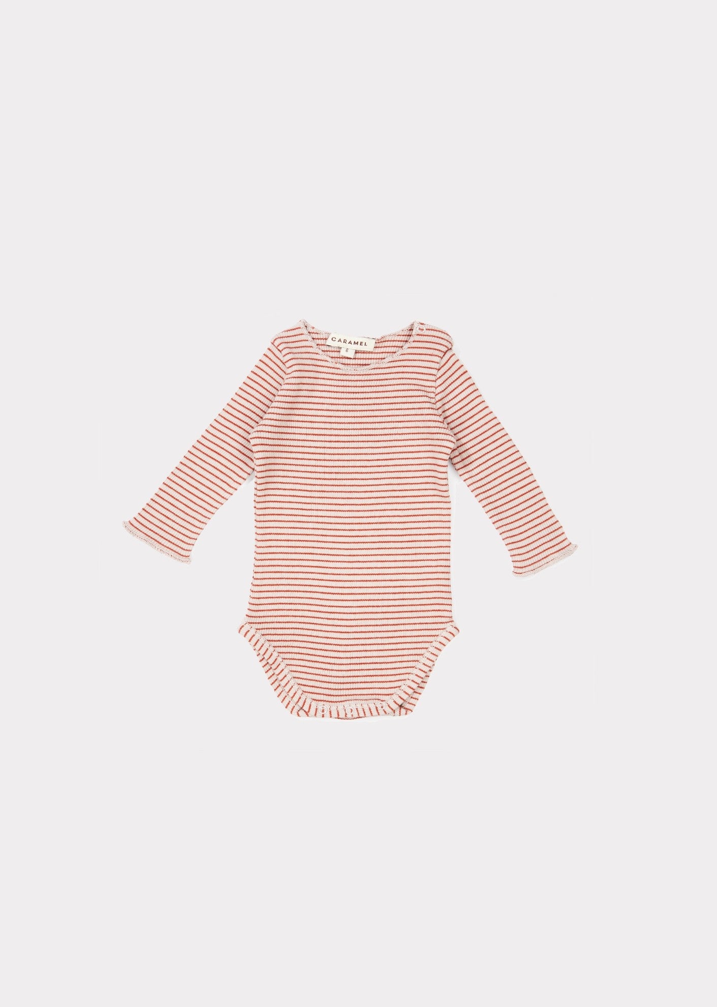 Baby Girls Lavender & Rust Stripe Cotton Babysuits