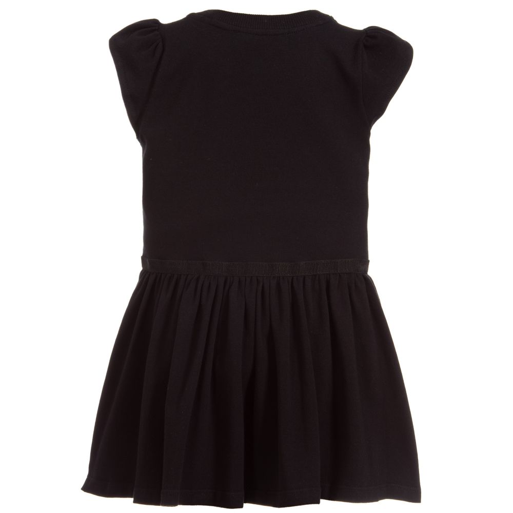 Girls Black Teddy Cotton Dress