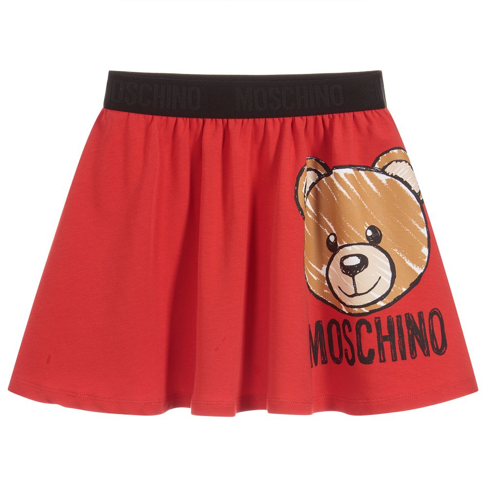 Girls Red Logo Cotton Skirt