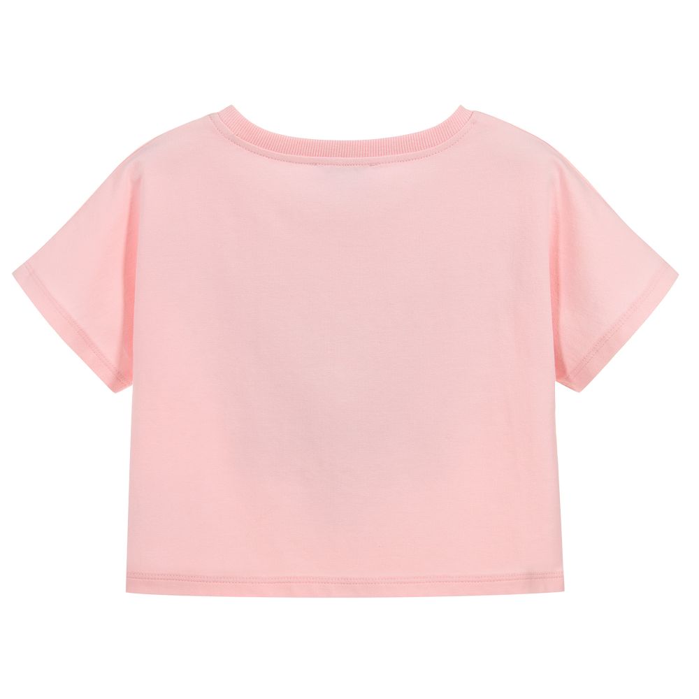 Girls Pink Bear Cotton T-shirt