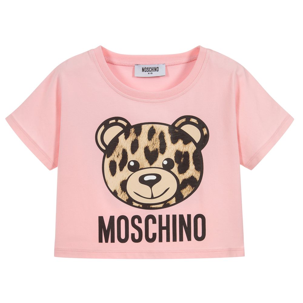 Girls Pink Bear Cotton T-shirt