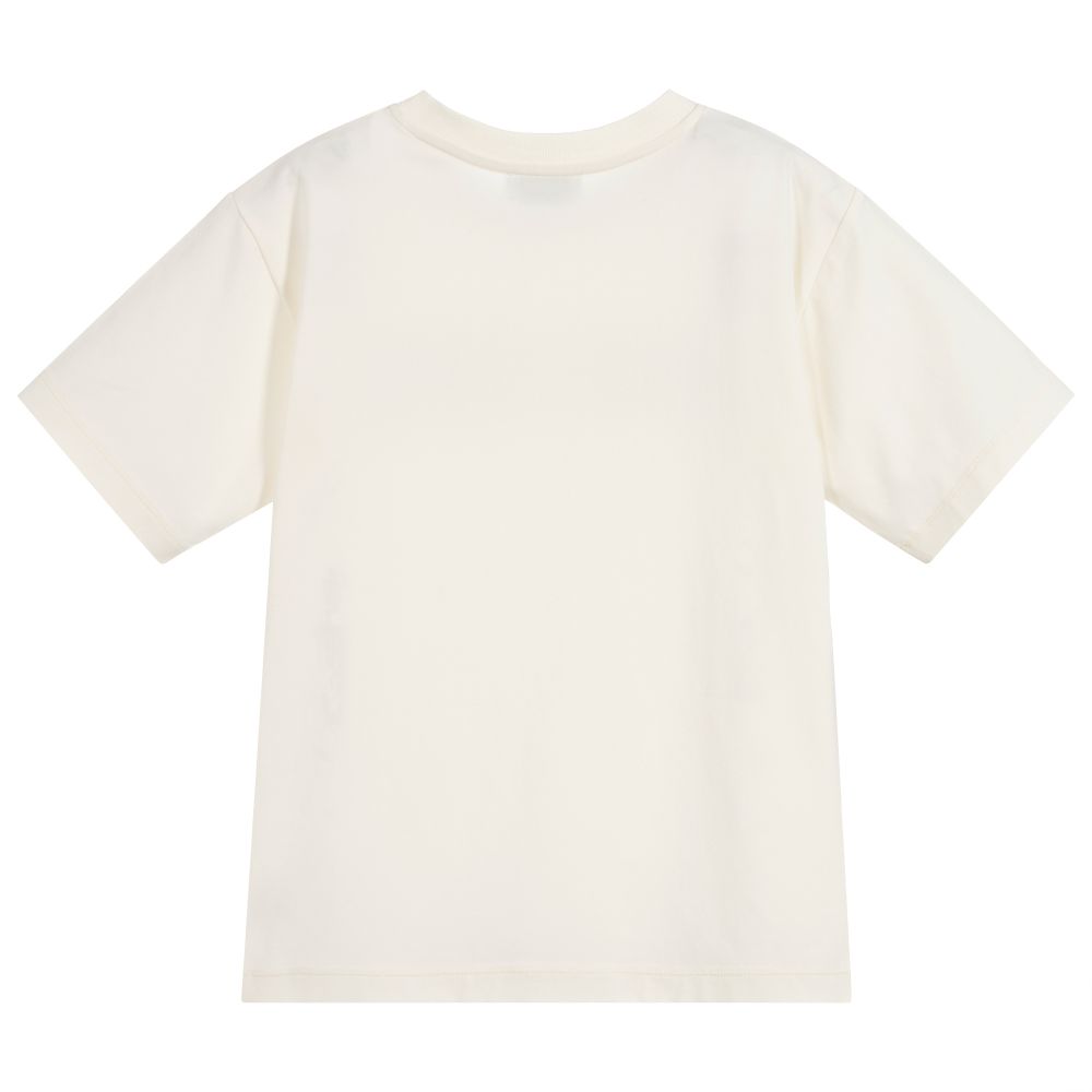 Girls Ivory Maxi Cotton T-shirt