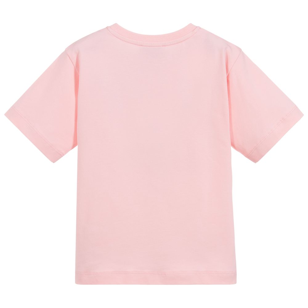 Girls Pink Maxi Cotton T-shirt