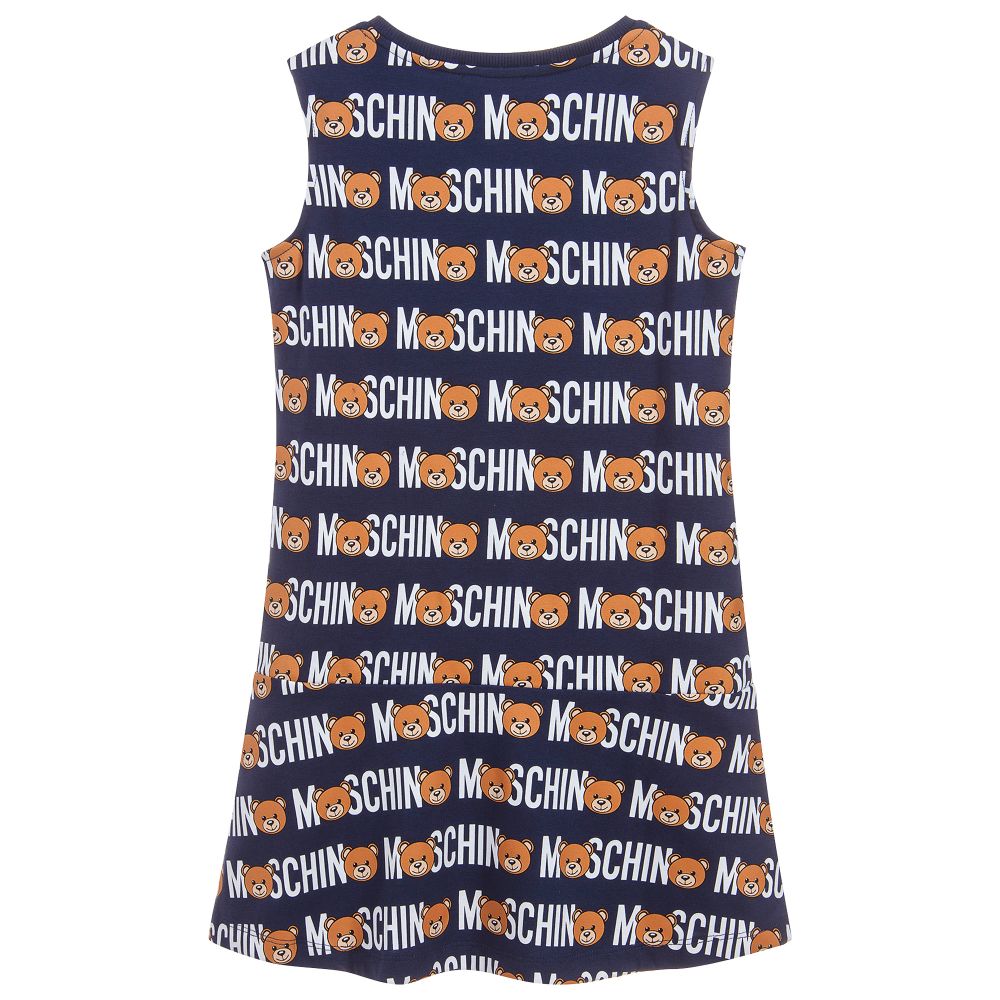 Girls Blue Toy Lettering Cotton Dress