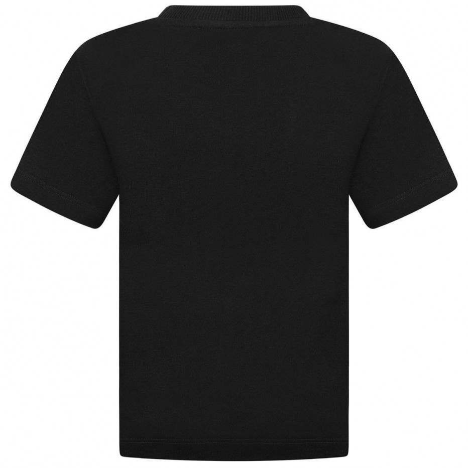 Boys Black Logo Cotton T-shirt