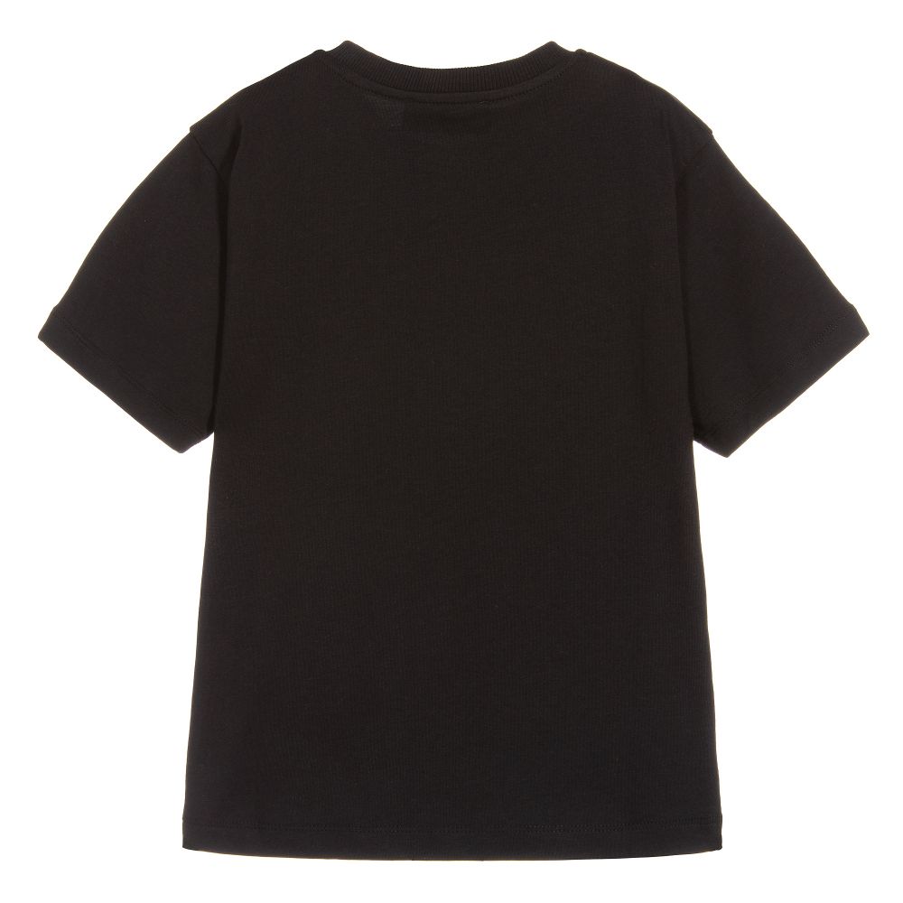 Boys & Girls Black Maxi Cotton T-Shirt