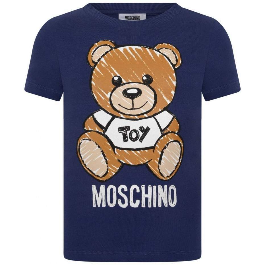 Boys & Girls Dark Blue Cotton T-Shirt