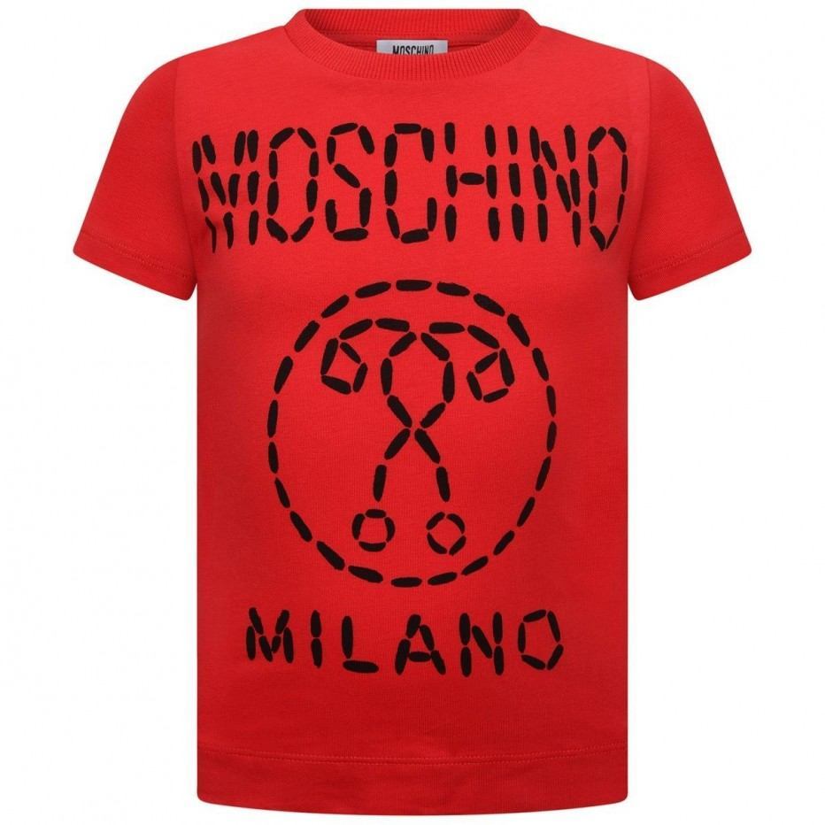 Boys Red Logo Cotton T-shirt