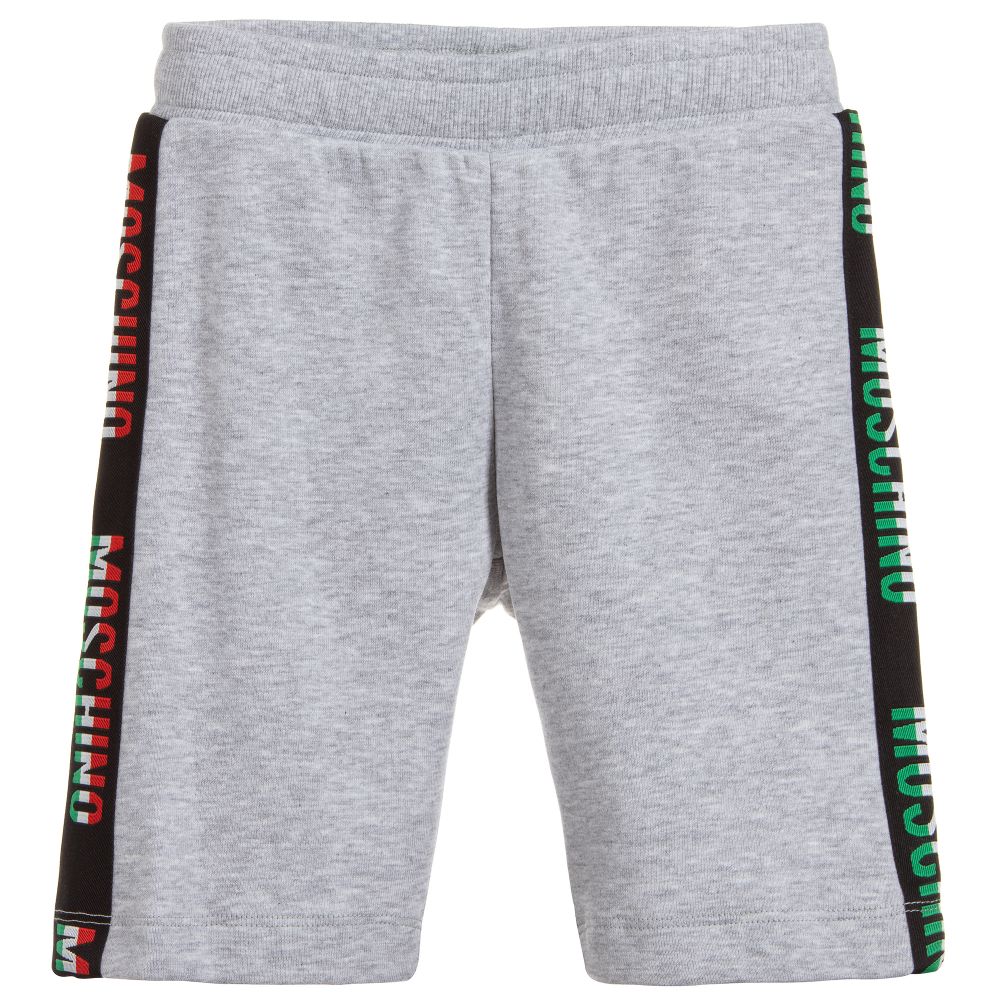 Boys Grey Logo Cotton Shorts