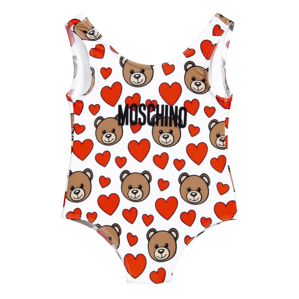 Baby Girls Red Teddy Swimsuit