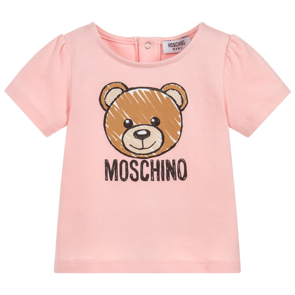 Baby Girls Pink Teddy T-shirt