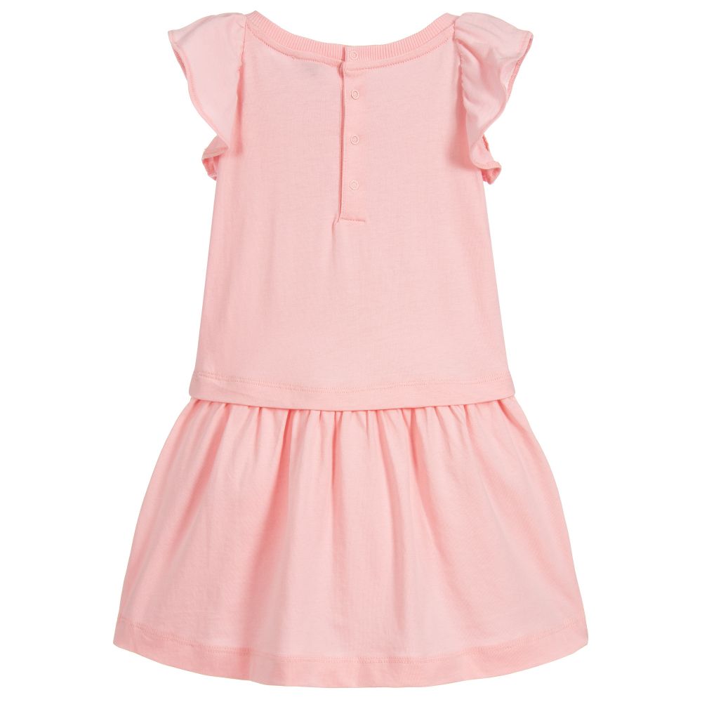 Baby Girls Pink Teddy Cotton Dress