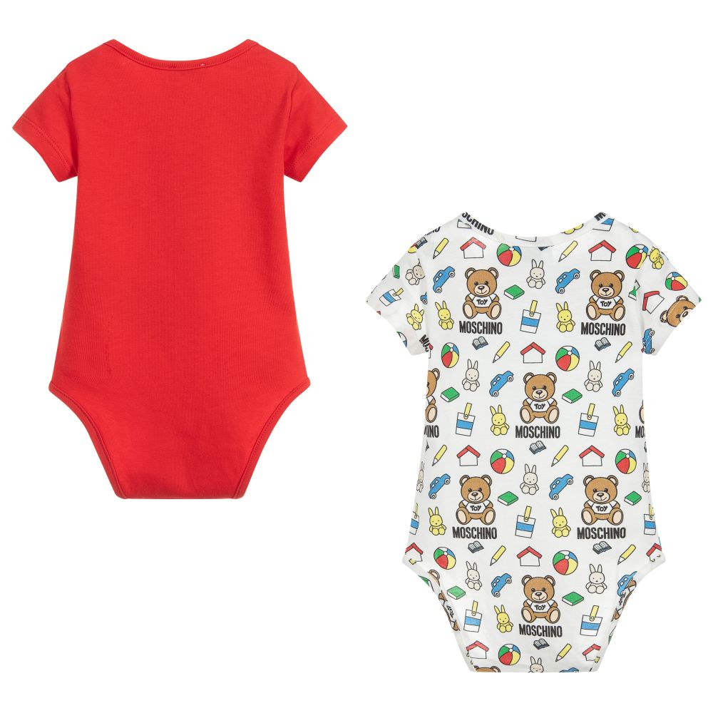 Baby Boys & Girls Red & Toy Babysuits (2 Pack)