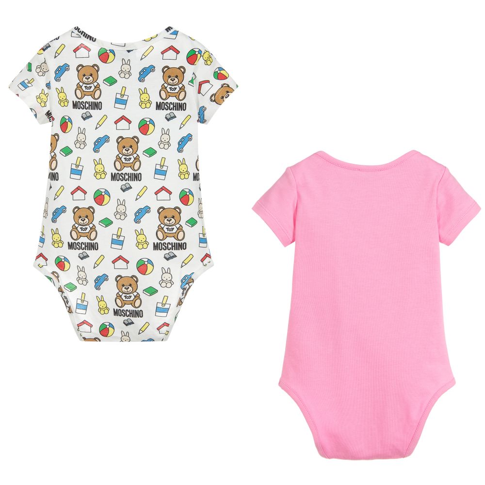 Baby Boys & Girls Pink & Toy Babysuits (2 Pack)