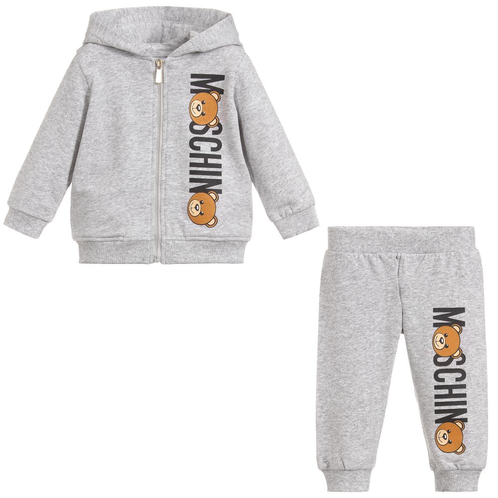 Baby Boys & Girls Grey Teddy Cotton Sets