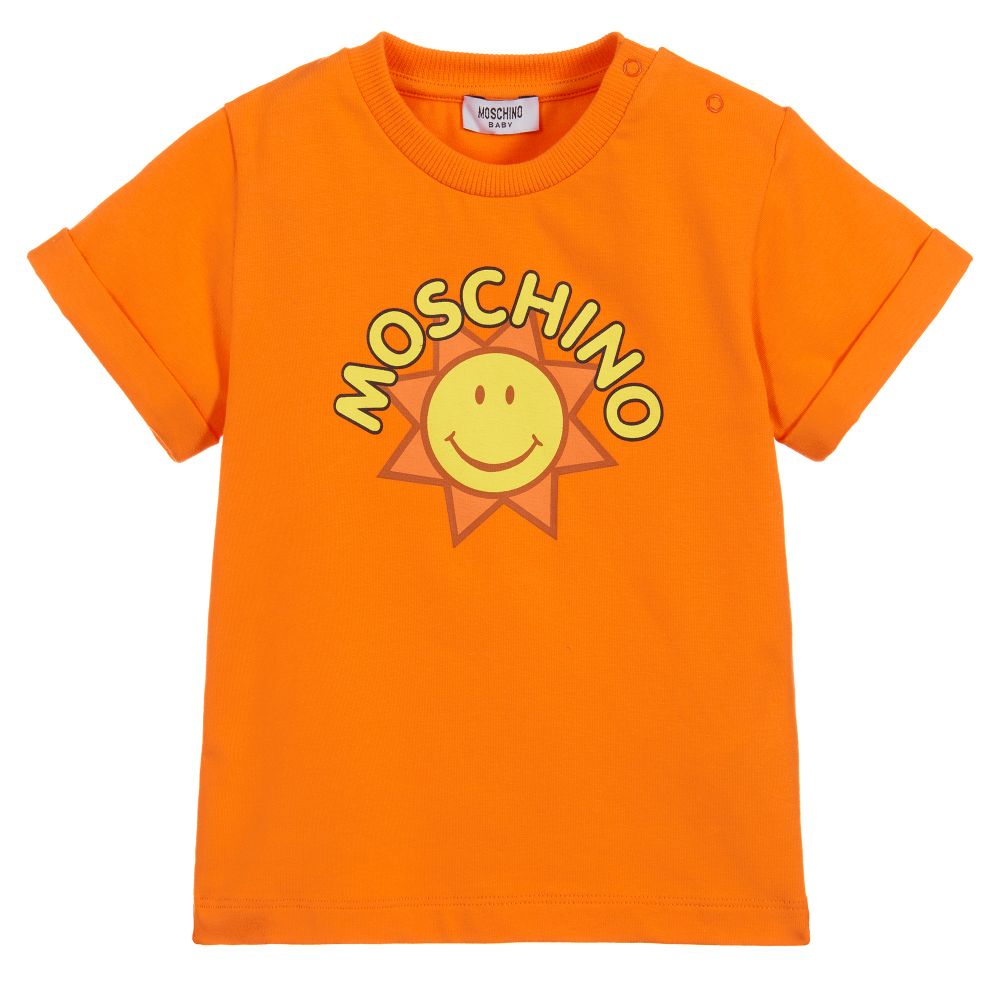 Baby Boys Orange Cotton T-shirt