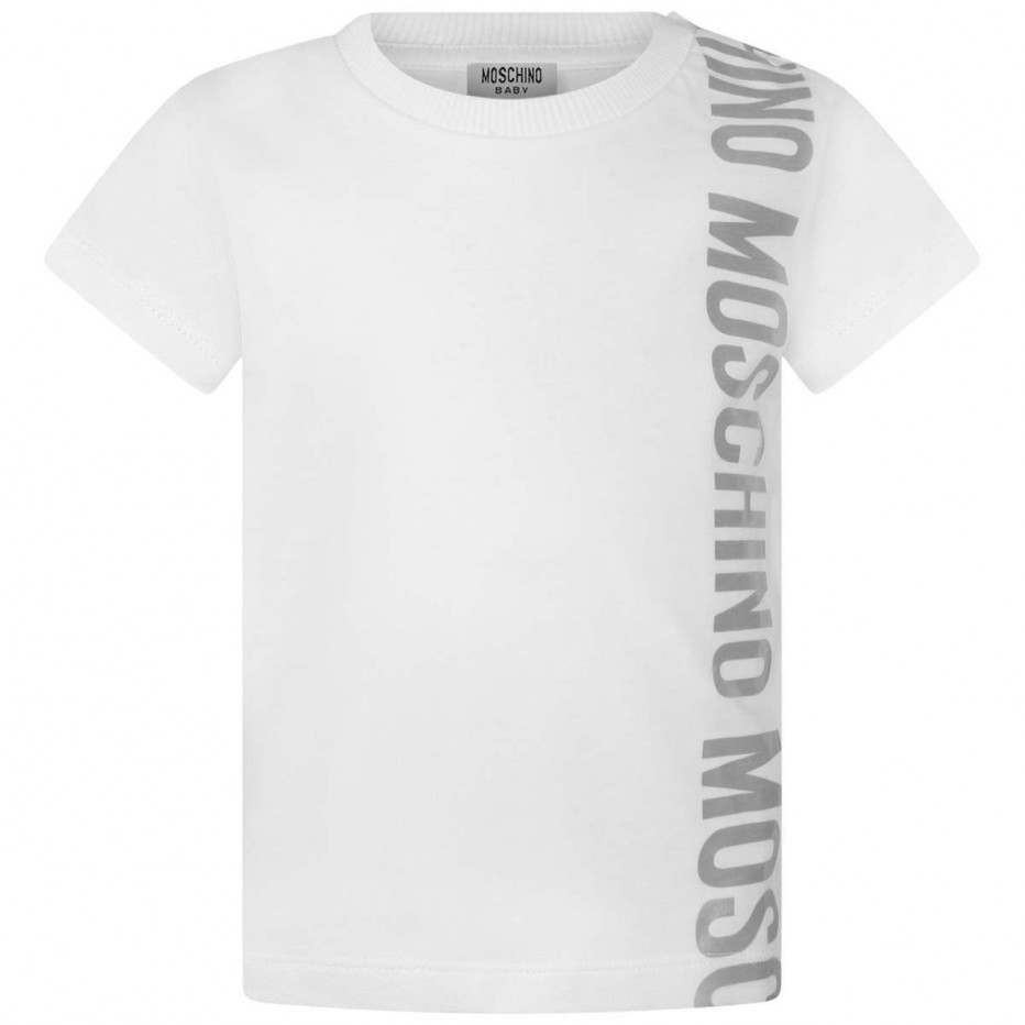 Baby Boys White Logo Cotton T-shirt