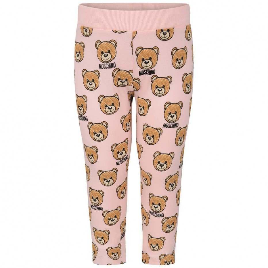 Baby Girls Pink Teddy Jersey Trousers