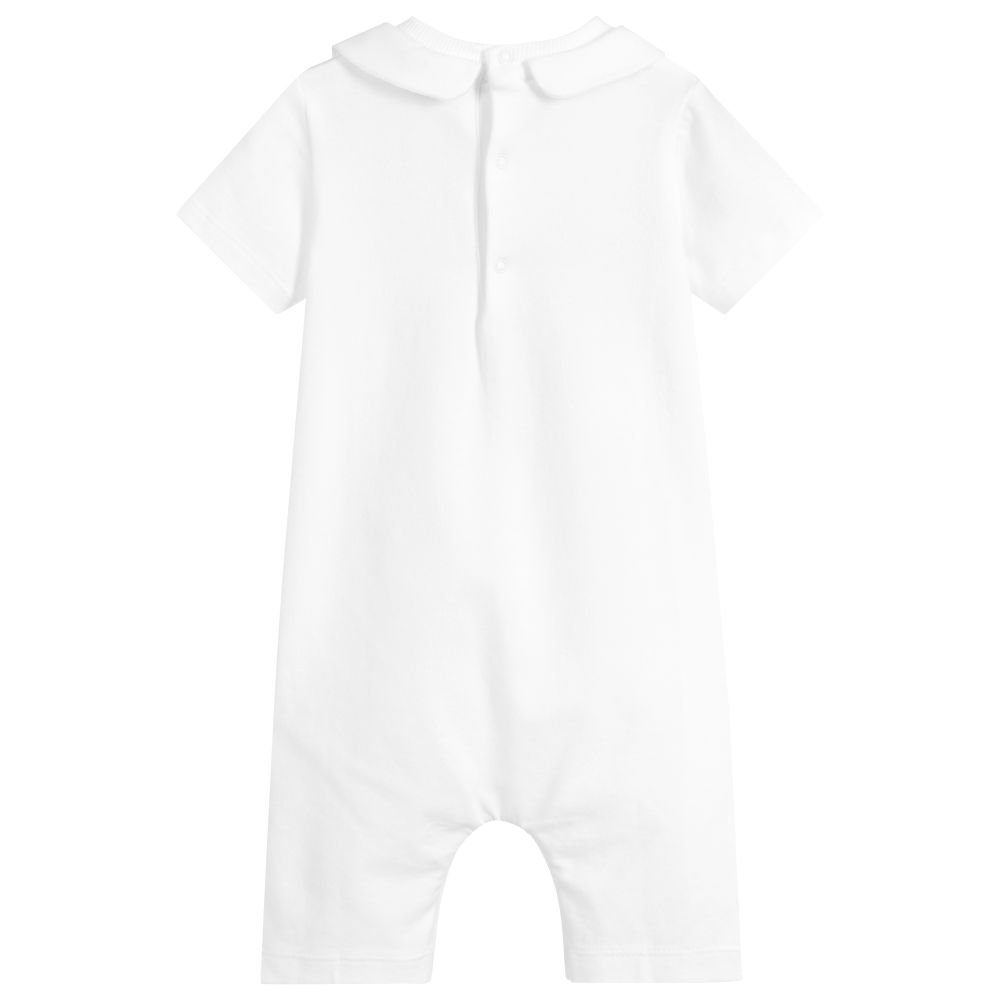 Baby Girls Ivory Teddy Cotton Rompers