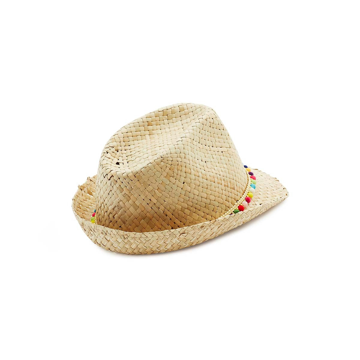 Girls & Boys Beige Staw Beads Hat
