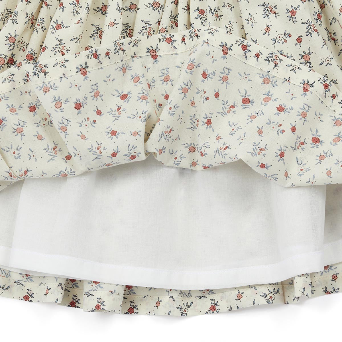 Girls Printed Flowers Cotton Skirt