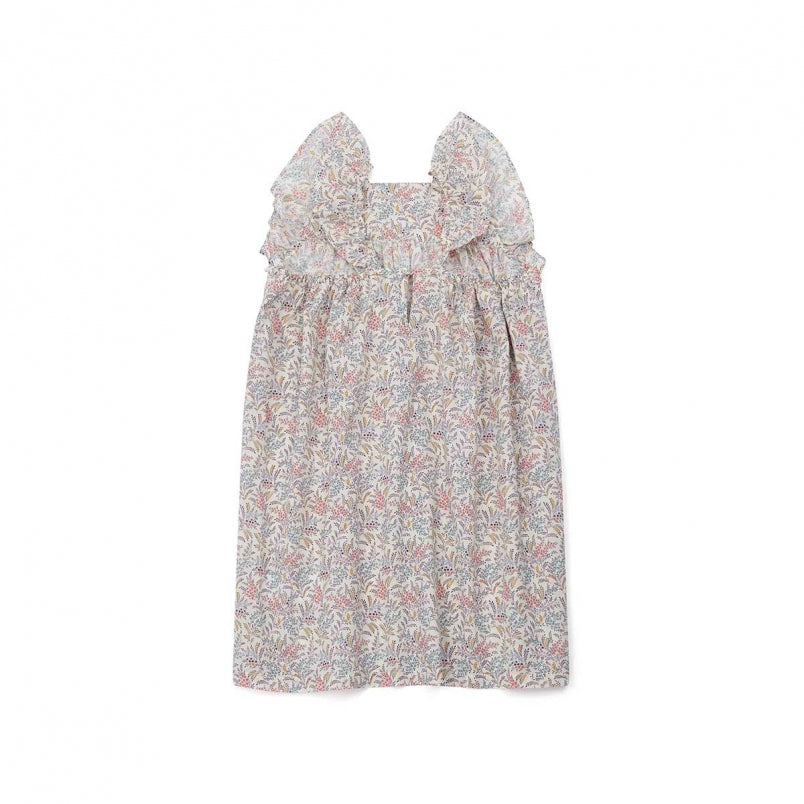 Girls Lavender Printed Cotton Dress
