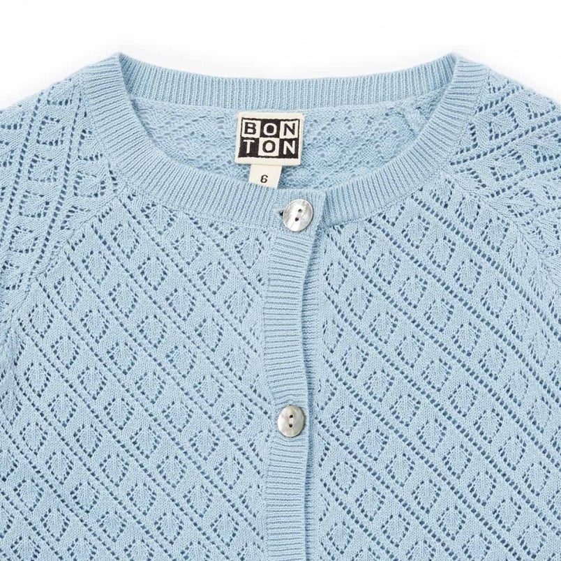 Girls Blue Cotton Cardigan