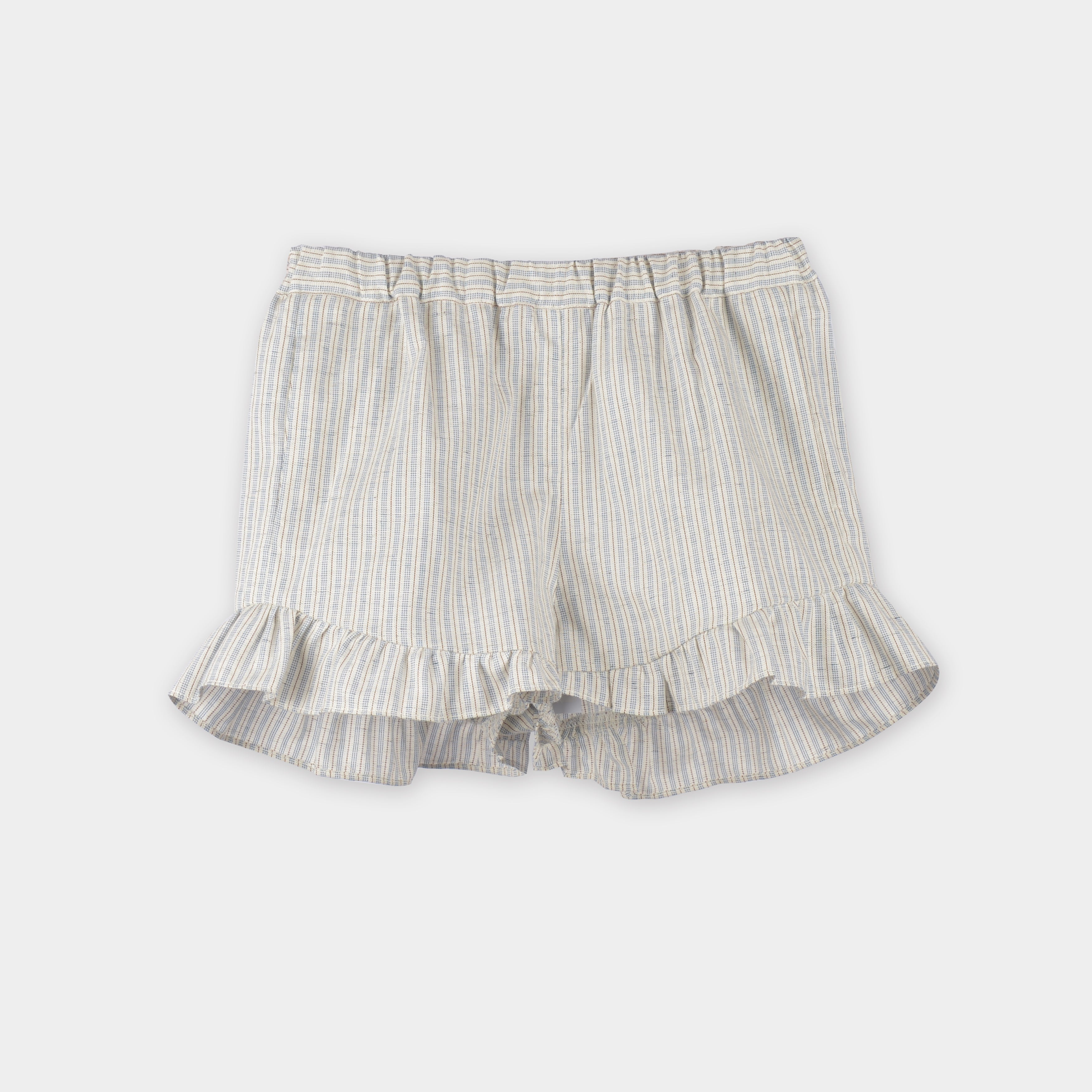 Girls Ray Blue Cotton Flounce Shorts