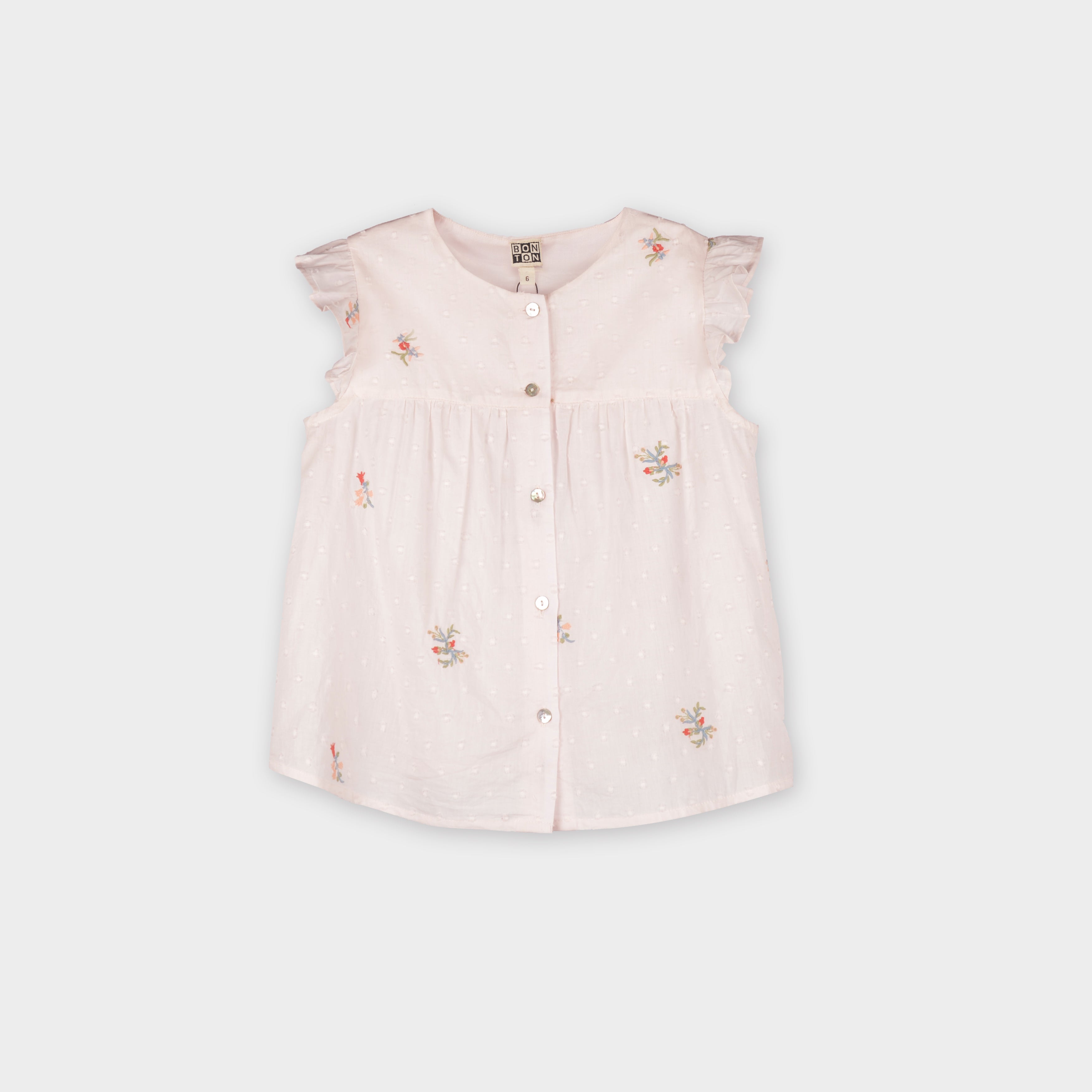 Girls Pink Embroidered Cotton Top
