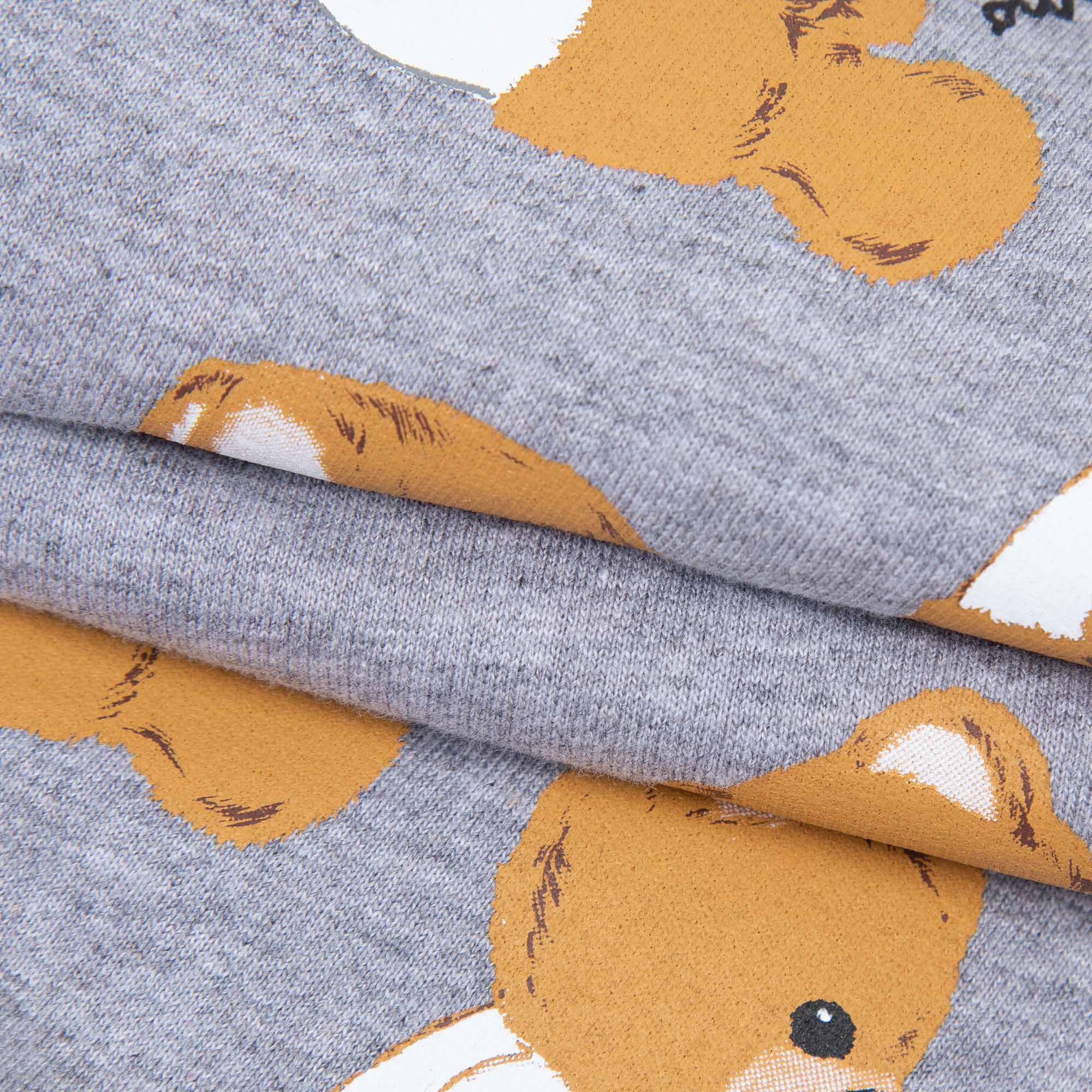 Baby Boys & Girls Grey Printed Cotton Trousers