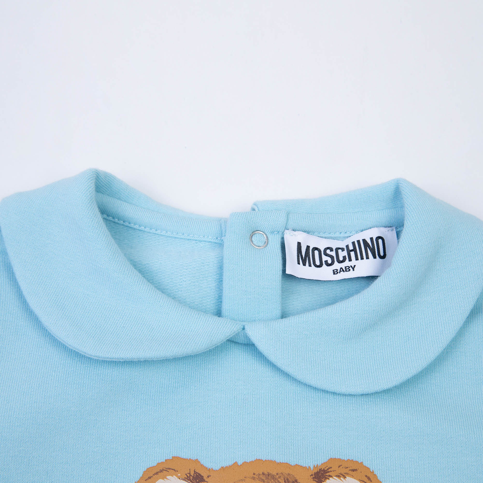 Baby Boys & Girls Blue Logo Cotton Babysuit