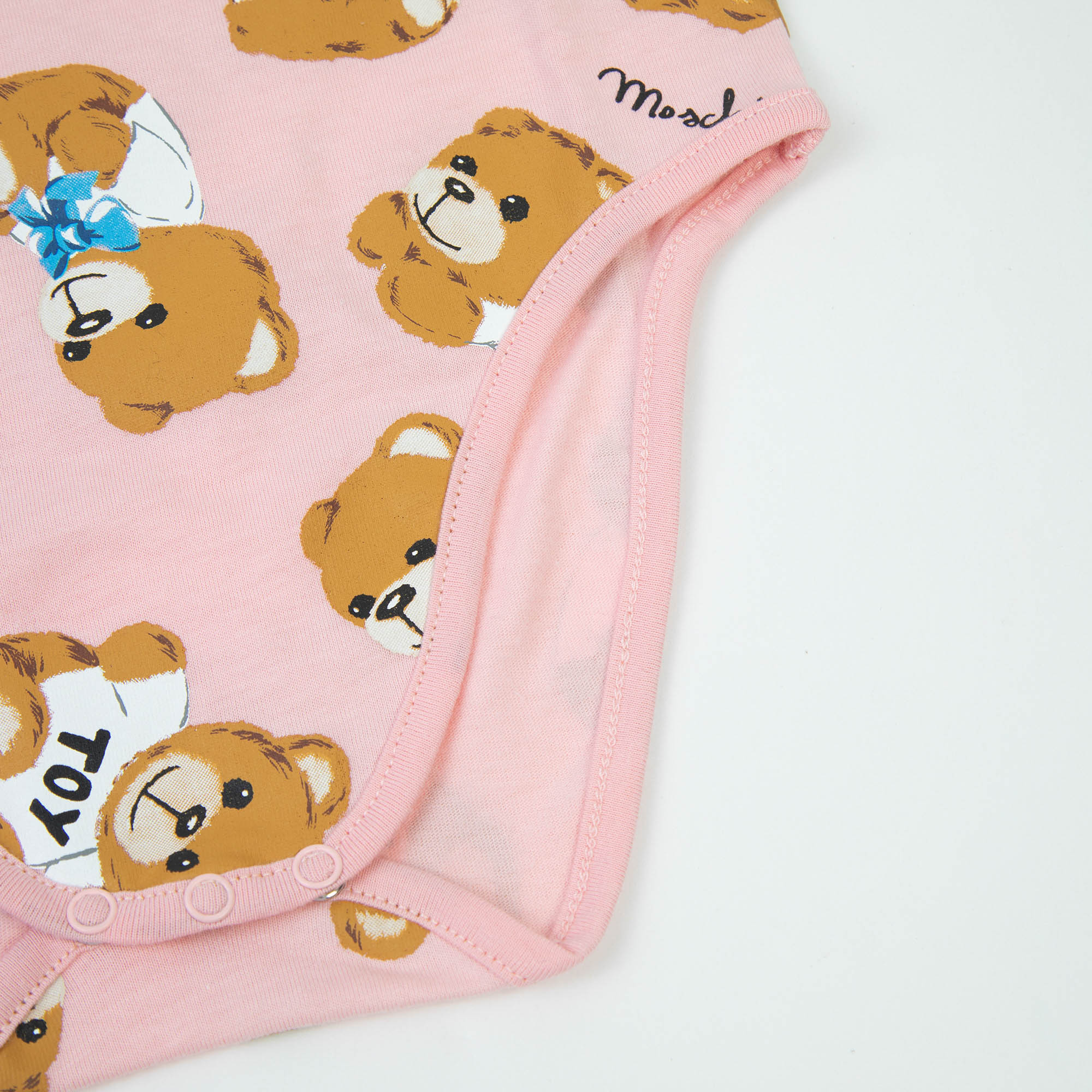 Baby Girls Pink Printed Cotton Babysuit