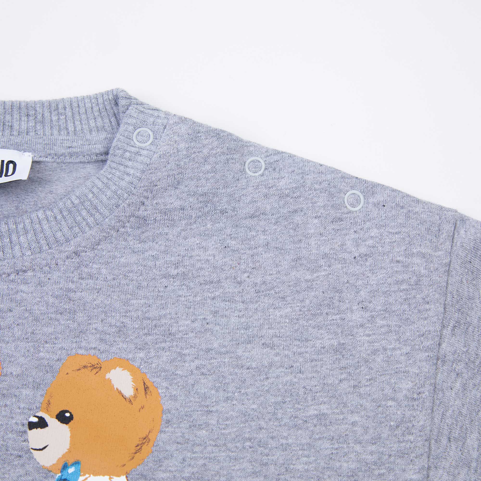 Baby Boys & Girls Grey Printed Cotton Sweatshirt