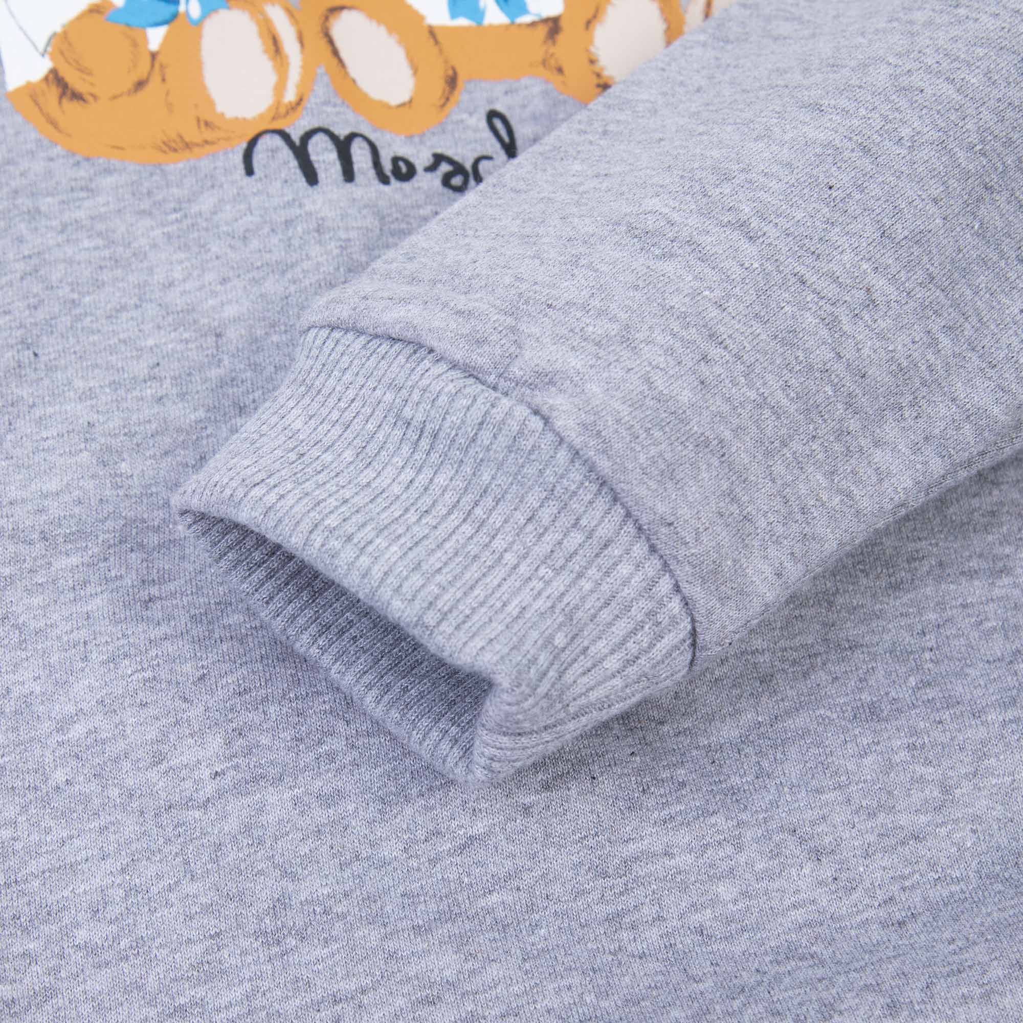 Baby Boys & Girls Grey Printed Cotton Sweatshirt