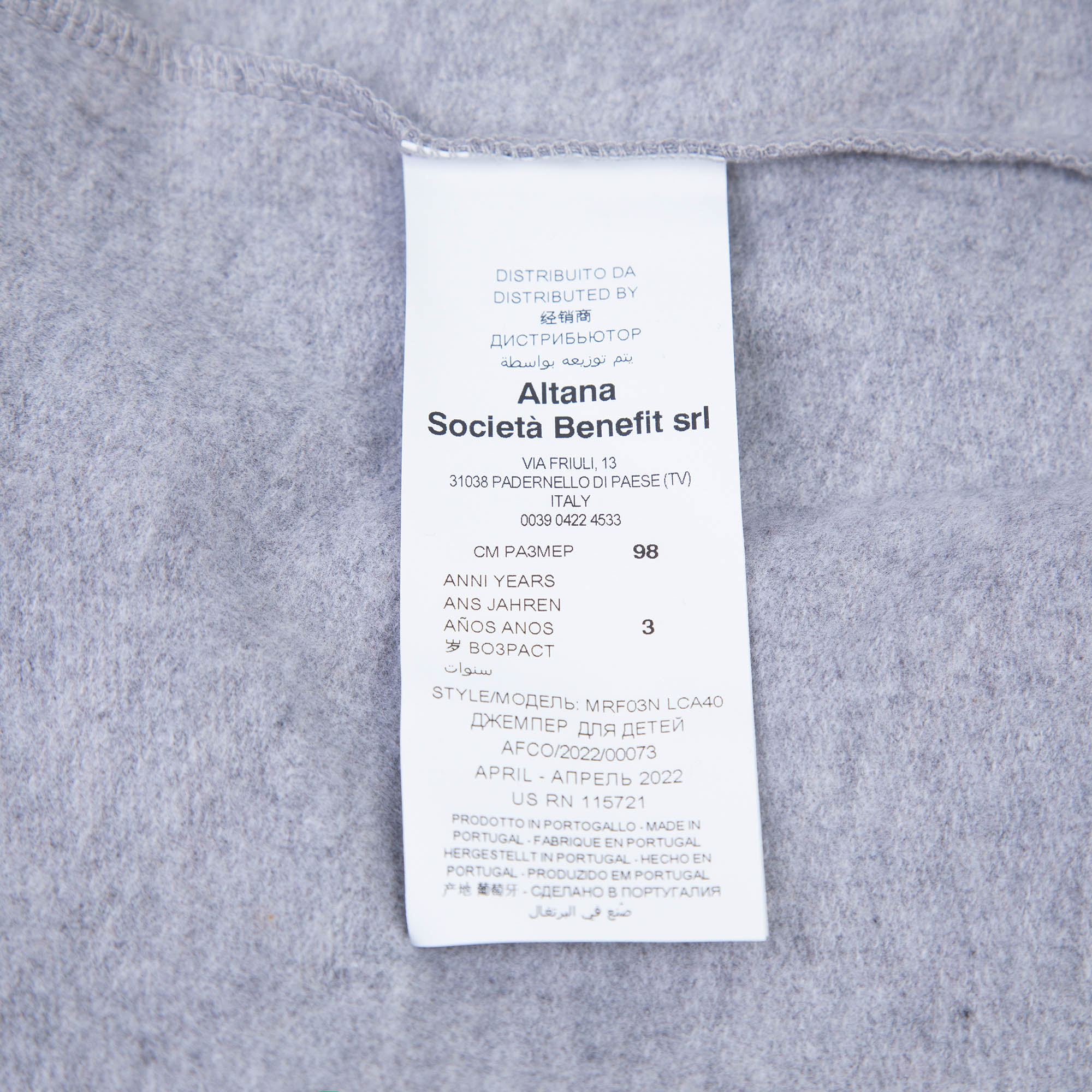 Baby Boys & Girls Grey Printed Cotton Sweatshirt