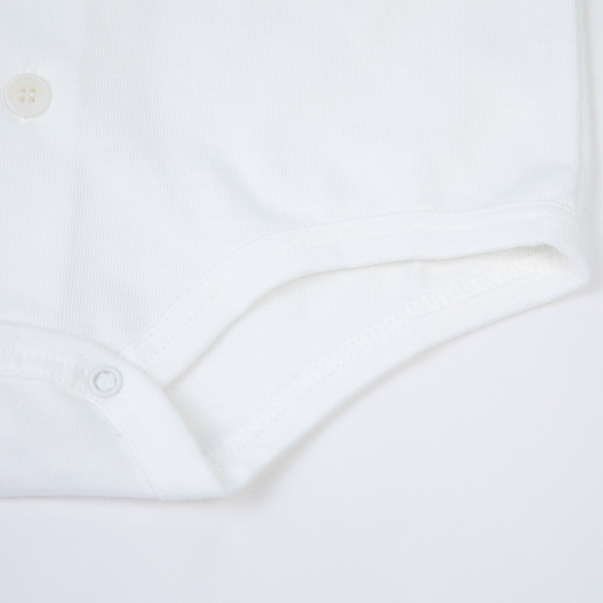 Baby Boys White Cotton Babysuit