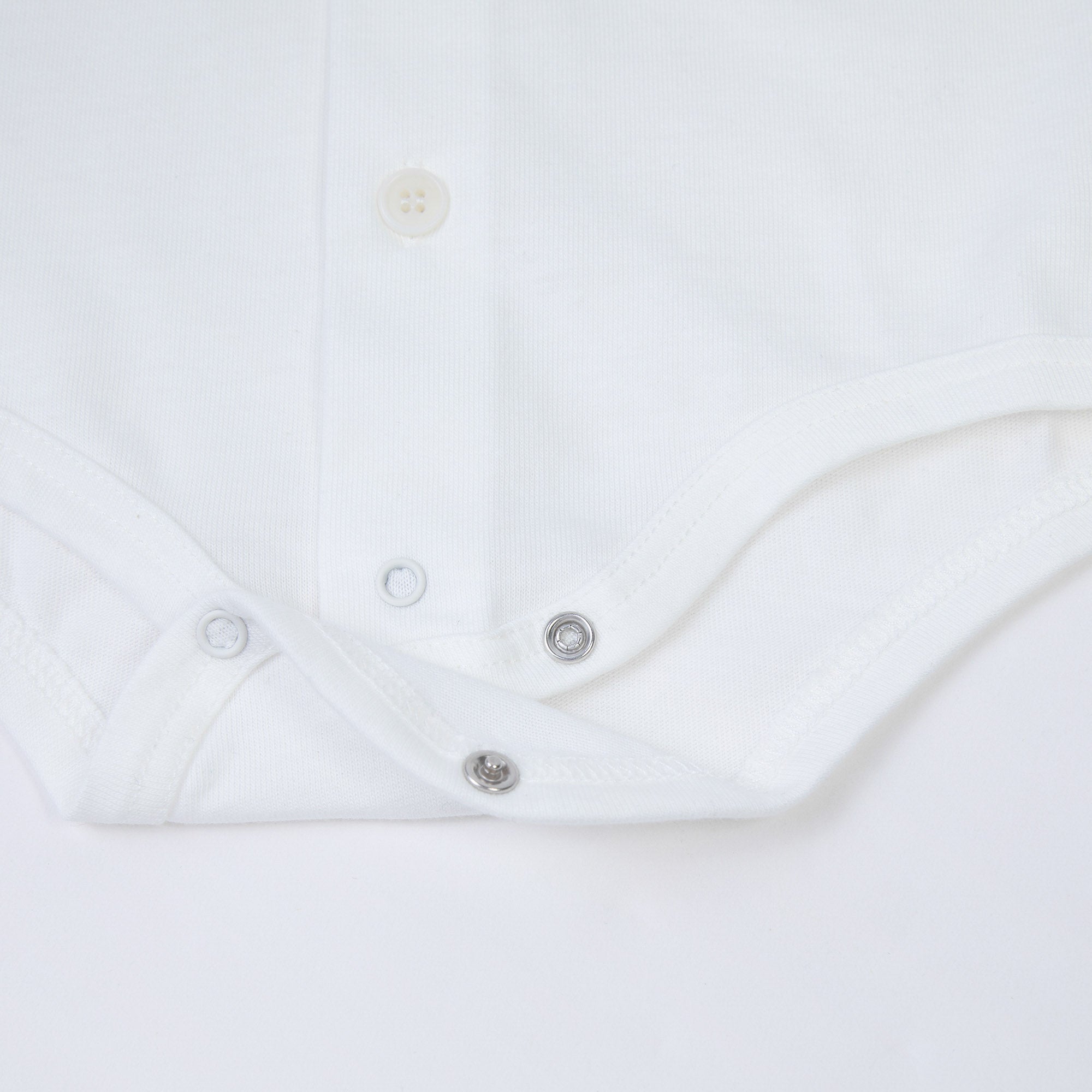 Baby Boys White Cotton Babysuit