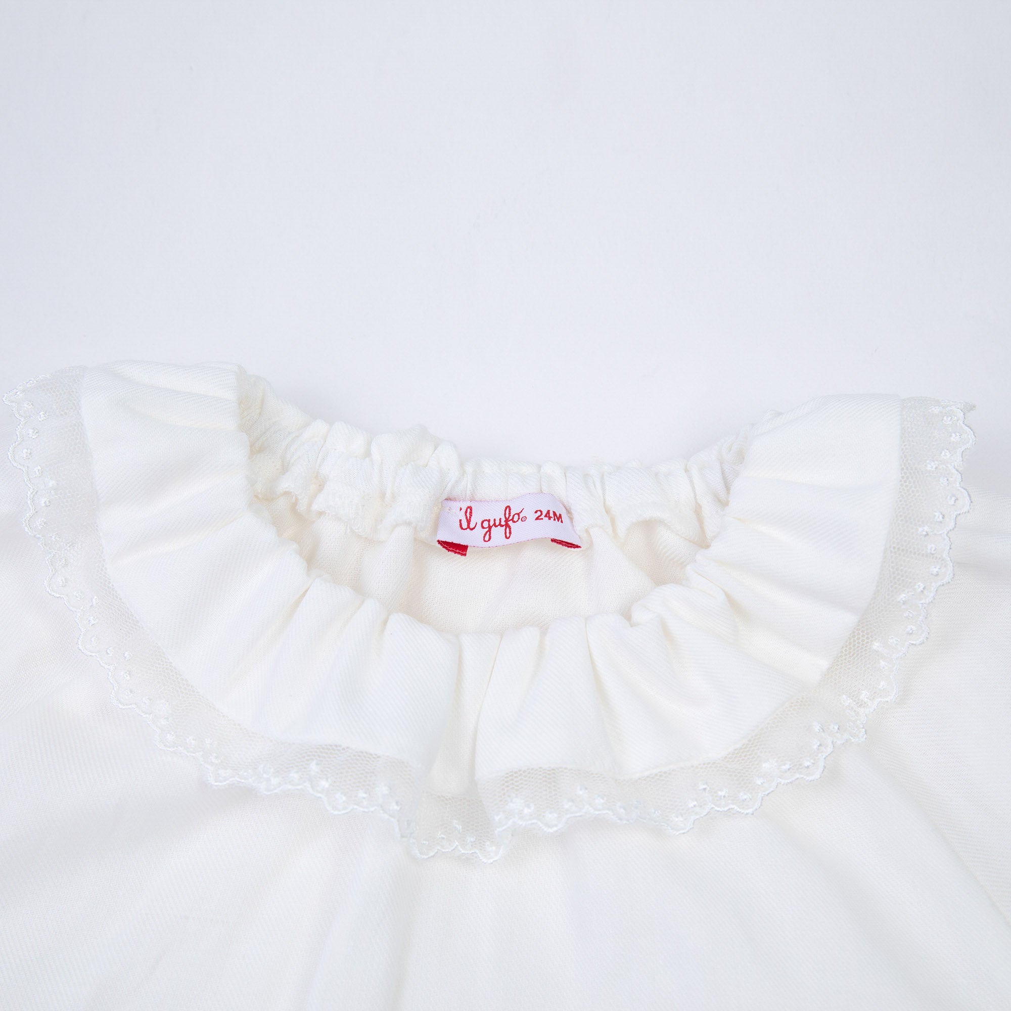 Baby Girls White Cotton Babysuit