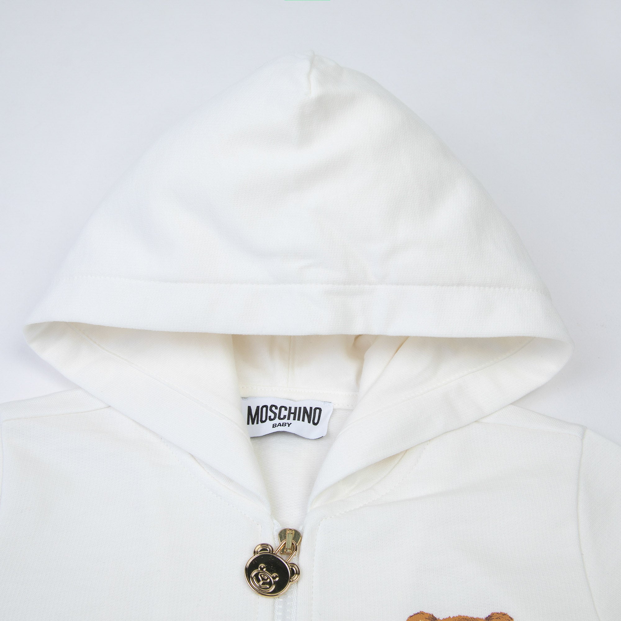 Baby Boys & Girls White Cotton Zipped Top