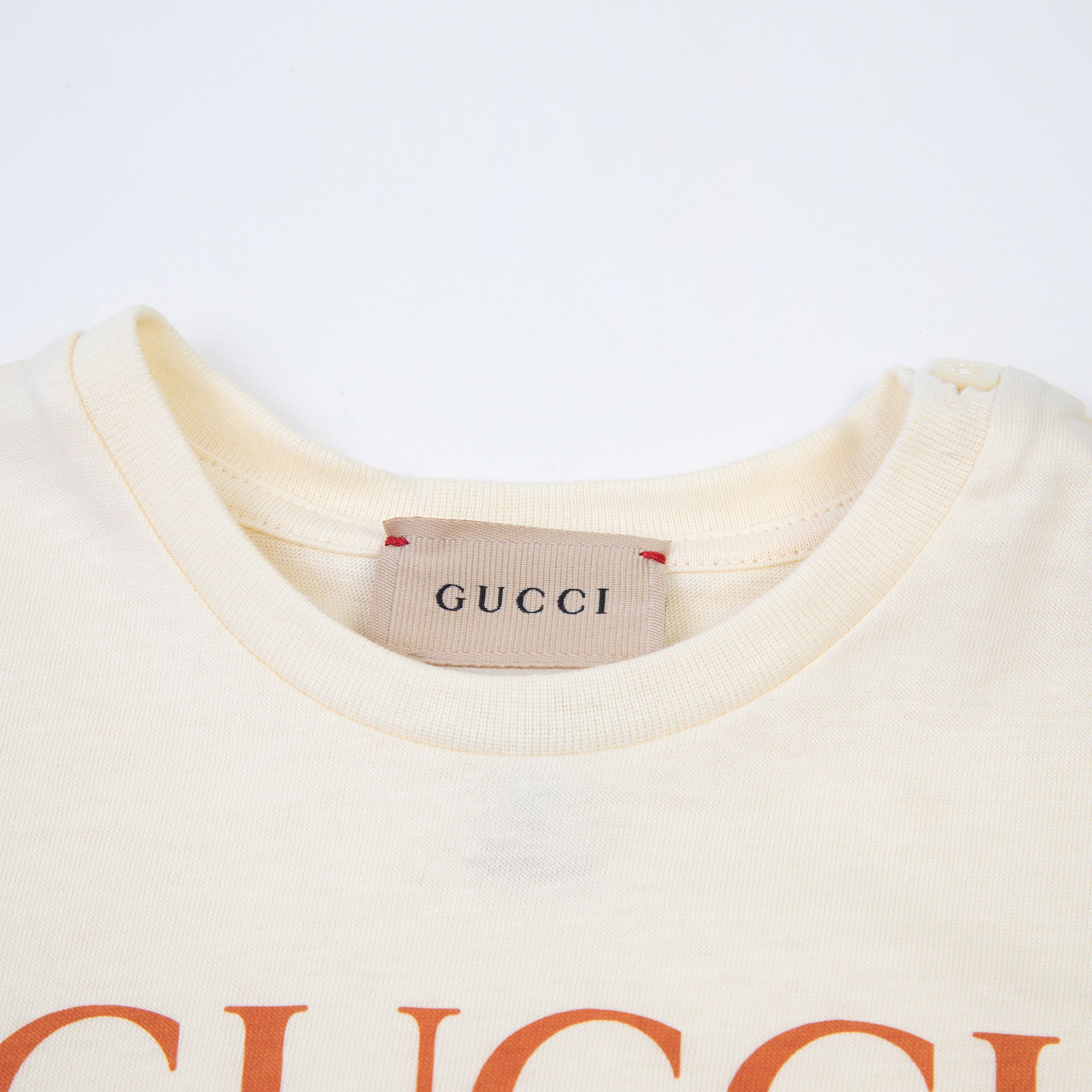 Baby Boys & Girls White Printed Cotton T-Shirt